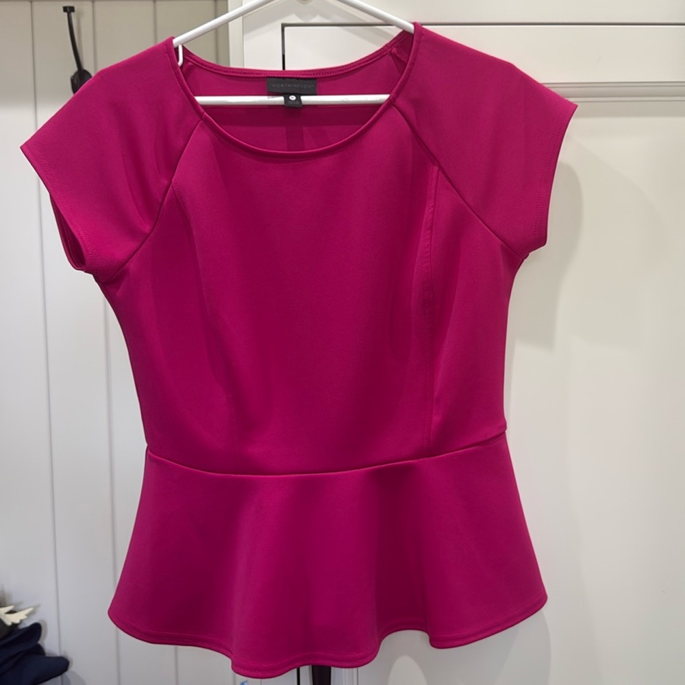 Worthington Pink Flare Bottom Shirt Petite Large feminine